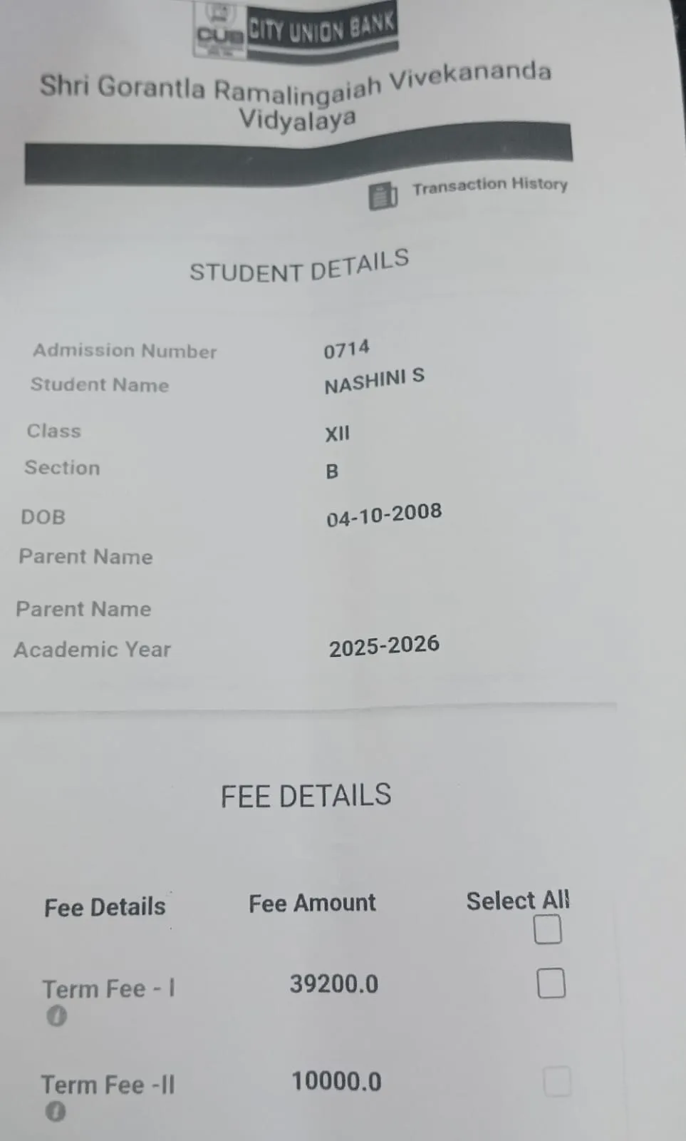 donation details